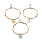 Bracelet à breloques étoile de mer en émail avec gourmettes, or 304 bijoux en acier inoxydable pour femmes