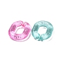 Transparent Acrylic Link Ring, Quick Link Connector, with Glitter Powder, for Cable Chain Making, Oval