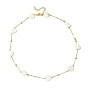 3 шт. 3 стильные ожерелья-цепочки из натуральных ракушек с бисером и латунными золотыми кабельными цепочками, сердце и звезда и крест