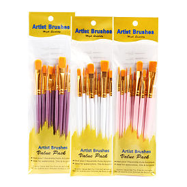 Paint Plastic Brushes Set, with Aluminium Tube, for DIY Oil Watercolor Painting Craft