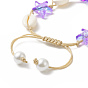 Bracelet de perles tressées en coquillage cauri naturel et étoile de mer en verre pour femme