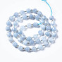 Natural White Jade Beads Strands, Imitation Aquamarine, with Seed Beads, Faceted, Polygon