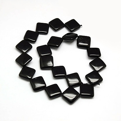 Losange naturelle perles obsidienne brins