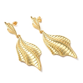 Fishtail Brass Dangle Stud Earrings, Long-Lasting Plated, Cadmium Free & Lead Free