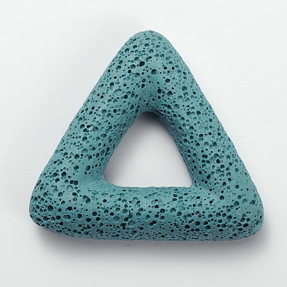 Synthetic Lava Rock Big Triangle Pendants, Dyed, 51x56x11mm, Hole: 18x20mm