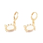 Boucles d'oreilles pendantes crabe en zircone cubique transparente avec émail, bijoux en laiton pour femmes, sans cadmium et sans nickel et sans plomb
