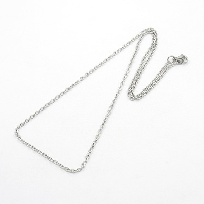 304 Stainless Steel Cable Chain Necklaces, with Lobster Claw Clasps, 17.7 inch(450mm)