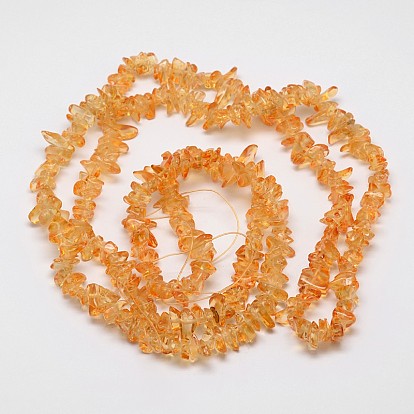 Pépites de perles de verre brins, 7~10x5~7x2~3mm, Trou: 1mm, 33 pouce