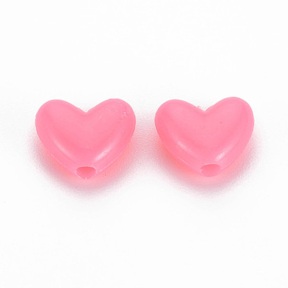 Opaque Polystyrene Plastic Beads, Heart