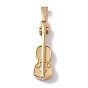 304 Stainless Steel Pendants, Musical Instrument Charm, Violin