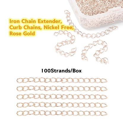 Iron Chain Extender, Curb Chains, Nickel Free