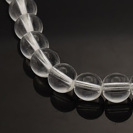 Synthétiques perles de cristal brins, ronde, 6mm, Trou: 1mm, Environ 65 pcs/chapelet, 15.7 pouce