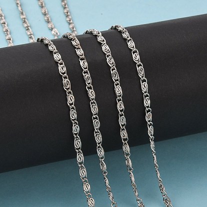 Lumachina железные цепи, несварные, серебро , с катушкой, 6.5x2.5x1 мм, около 328.08 футов (100 м) / рулон