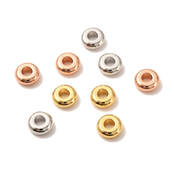 Brass Spacer Beads, Long-Lasting Plated, Flat Round/Disc, Heishi Beads