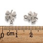 304 Stainless Steel Charms, Four Leaves Clover Pendants, 10x8x1mm, Hole: 1mm