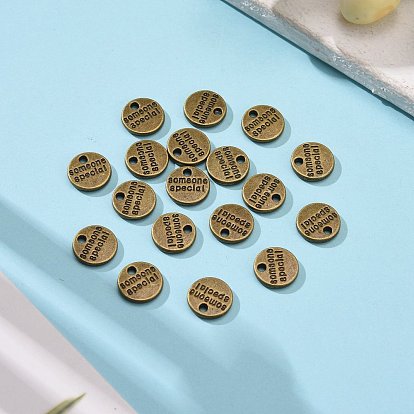 Tibetan Style Alloy Flat Round Carved Word Someone Special Charms, Cadmium Free & Lead Free, 10x1.5mm, Hole: 1.5mm, about 1350pcs/1000g