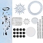 Kits de fabrication de carillons éoliens de bricolage, y compris 4 moules en silicone pcs, 13pcs perles en plastique, 1 crochets en acier inoxydable pc, 1 rouleau de fil de cristal, 3pcs tubes ronds