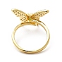 Cubic Zirconia Butterfly Open Cuff Ring, Brass Jewelry for Women