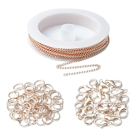 DIY Chain Bracelet Necklace Making Kit, Including Iron Curb Chains & Jump Rings, Zinc Alloy Lobster Claw Clasps