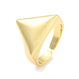 Rack Plating Brass Triangle Open Cuff Rings, Long-Lasting Plated, Lead Free & Cadmium Free