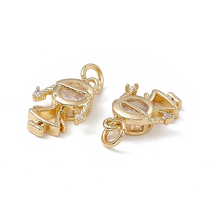 Micro cuivres ouvrent pendentifs zircone cubique, avec anneau de saut, charme de fille