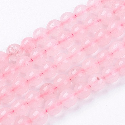 Natural Rose Quartz Bead Strands, Round