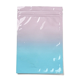 Sacs à fermeture éclair d'emballage en plastique de couleur dégradée de couleur dégradée, pochettes supérieures auto-scellantes, rectangle