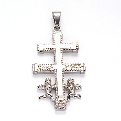 Cross with Angel 304 Stainless Steel Pendants