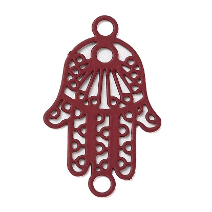 430 charmes de connecteur en acier inoxydable, embellissements en métal gravé, liens de la main hamsa religion