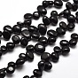 Natural Obsidian Nuggets Bead Strands, 8~22x7~16x4~8mm, Hole: 1mm, about 16 inch