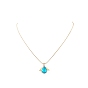 Glass Teardrop with Wing Pendant Necklace with Golden Brass Round Snake Chains for Women