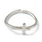 Brass Cuff Rings, Open Rings, Long-Lasting Plated, Cross