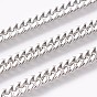 Ion Plating(IP) 304 Stainless Steel Curb Chain Bracelets, with Lobster Claw Clasps