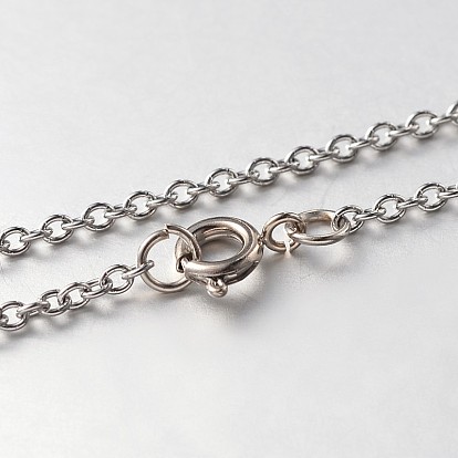 316 Surgical Stainless Steel Cable Chain Necklaces, with Brass Spring Ring Clasps