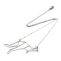 201 Stainless Steel Pendant Necklaces, with Cable Chains, Kangaroo