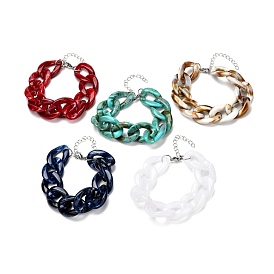 Gros bracelet chaîne gourmette acrylique pour fille femmes