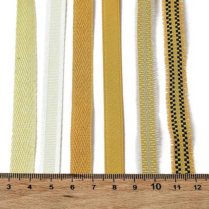 18 yardas 6 estilos de cinta de poliéster, para manualidades hechas a mano, moños para el cabello y decoración de regalo, paleta de colores amarillos