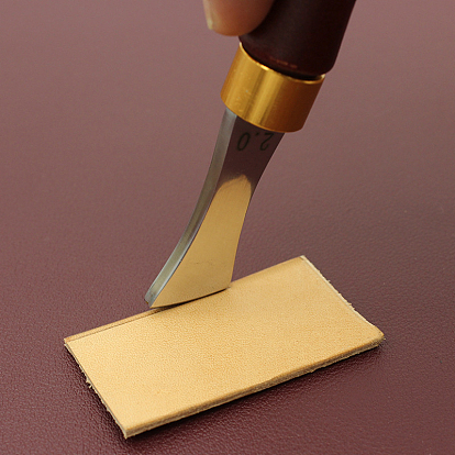 Outil de ligne de presse de bord en cuir d'acier inoxydable, avec manche en bois