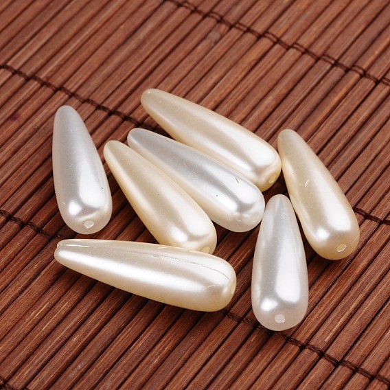 Perles d'imitation acrylique en forme de larme, 29x9mm, trou: 1.5 mm, environ 400 pcs / 500 g