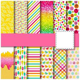 12 Sheets 12 Styles Scrapbooking Paper Pads, Decorative Craft Paper Pads, Background Paper