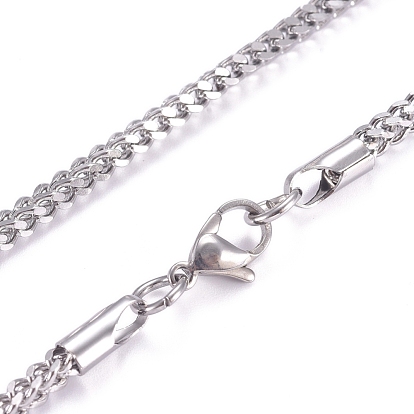 Collares de cadena de eslabones cubanos con corte de diamante de acero inoxidable 304 para hombre, con cierre de langosta