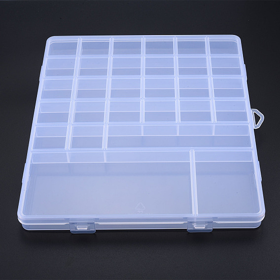 Contenedor de almacenamiento de cuentas de polipropileno (pp) rectangular, con tapa abatible y 29 compartimentos, para joyería pequeños accesorios