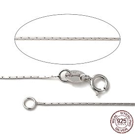 925 ожерелья-цепочки из стерлингового серебра с кореаной., с застежками пружинного кольца, 16 дюйм