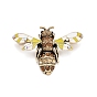Pin de abeja esmaltada con pedrería, insignia de aleación de insectos para ropa de mochila, oro antiguo