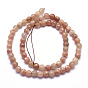 Natural Sunstone Beads Strands, Round, Faceted
