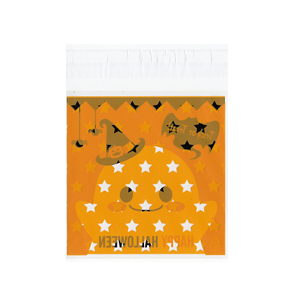 Rectangle sacs opp cellophane pour Halloween, 12.9x10.1 cm, épaisseur unilatérale: 0.035 mm, sur 95~100 pcs / sac
