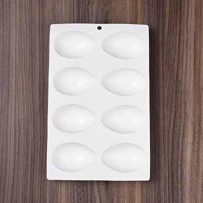 DIY Half Easter Surprise Eggs Food Grade Silicone Molds, Fondant Molds, Resin Casting Molds, for Chocolate, Candy, UV Resin & Epoxy Resin Craft Making, 8 Cavities, Geometrical/Triangle/Stripe/Crackle Pattern