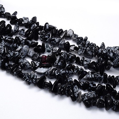 Naturelles Obsidienne perles brins, puces