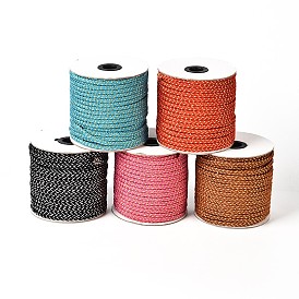 Tressés fils de tissu les cordons pour la fabrication de bracelets, 6 mm, environ 50 mètres / rouleau