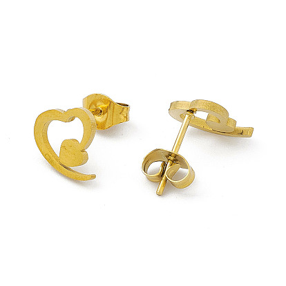 304 ensemble de bijoux en acier inoxydable pour femmes, pendentifs et boucles d'oreille, cœur